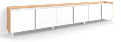 Produktbild von TV-Möbel Holzeffekt weiß und eiche 309x35x61cm mit Beinen