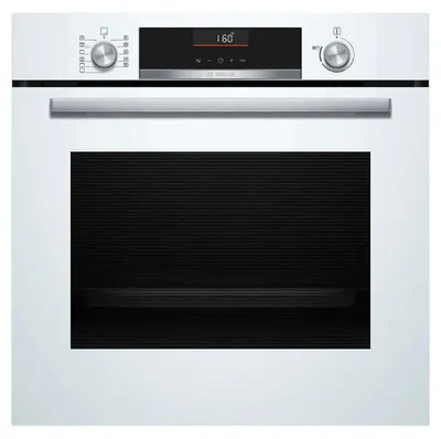 Produktbild von Bosch HBG536EW4, SER6, Backofen A+, ecoClean Rückseite+Hydro, 8 Heizarten, AutoPilot 10, 1 Ausziehschiene, SoftClose und SoftOpen, Backblech für Heißluft, Weiß