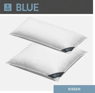 Produktbild von Spessarttraum Kissen Blue Füllung: 100% Federn Bezug: 100% Baumwolle Größe 80 x 80 cm