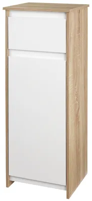 Produktbild von Badezimmerschrank mit Schublade und Schrank mit verstellbarem Einlegeboden, aus MDF, 32,6 x 30 x 90 cm