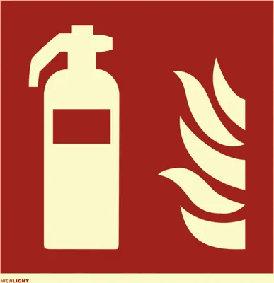 Produktbild von Dreifke® Schild, Feuerlöscher ISO 7010, Kunststoff, langnachleuchtend, 160-mc...