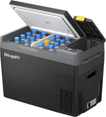 Produktbild von CRPRO Kompressor-Kühlbox, 12 V, 29 Liter, Autokühlbox (-20 °C bis 10 °C), 12/24 V DC und 110-240 V AC, tragbare Autokühlbox, 12 V Kühlschrank, für das Auto, ca