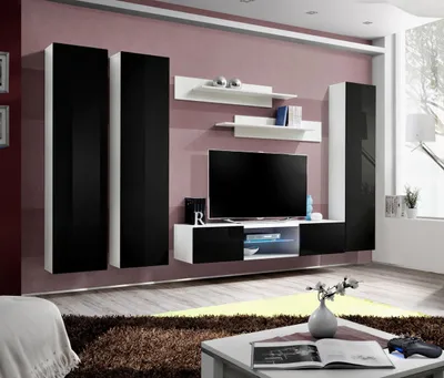Produktbild von Wohnwand Luxus Set 6tlg. Wohnzimmer Hänge Vitrine Moderne TV-Ständer Designer