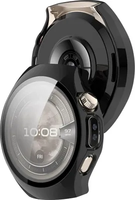 Produktbild von Schutzhülle mit Glas für Huawei Watch 5 46 mm, Bizon Case Watch Adamo, Schwarz