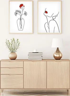 Produktbild von Wallity, Huhu188 - 70 x 50, Dekorativ gerahmtes MDF-Gemälde (2 Stück), 100 % MDF, Mehrfarbig, 50 x 70 cm