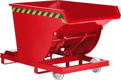 Produktbild von Selbstkipper - fahrbar - 500 l Volumen - Traglast 1.000 kg - 810 x 1.280 x 1.350 mm (HxBxT) - feuerrot