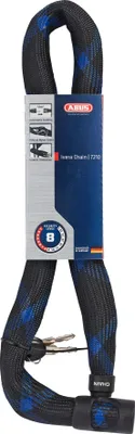 Produktbild von ABUS Kettenschloss IVERA Chain 7210  – Fahrradschloss mit hochflexibler IvyTex-Kunstfaserummantelung – ABUS-Sicherheitslevel 8 – 85 cm – Schwarz