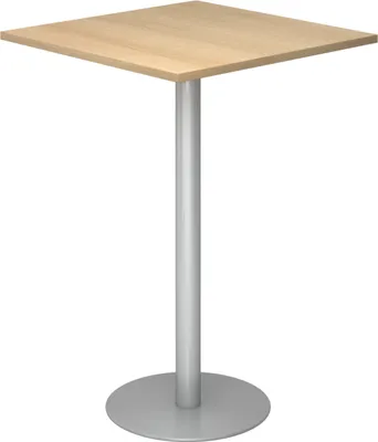 Produktbild von bümö Stehtisch eckig STH - Gestell: Silber, Nachbildung: Eiche