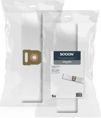 Produktbild von SQOON Staubsaugerbeutel passend für Cleanfix S07 – Ersatz für 107.430 / 107.431 / OH-030 – High Filtration für Industrieeinsatz – 5 Stück