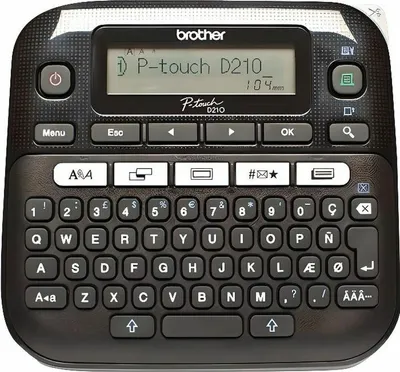 Obrázek produktu pro Brother PT-D210, QWERTY, Tepelný přenos, 180 x 180 DPI, 20 mm/s, Šedá, Bílá