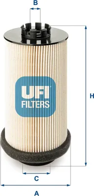 Produktbild von Kraftstofffilter UFI 26.001.00 passend für MERCEDES-BENZ Citaro (O 530) Filtereinsatz