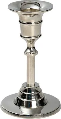 Produktbild von Tischleuchter Messing vernickelt Silber H 12 cm