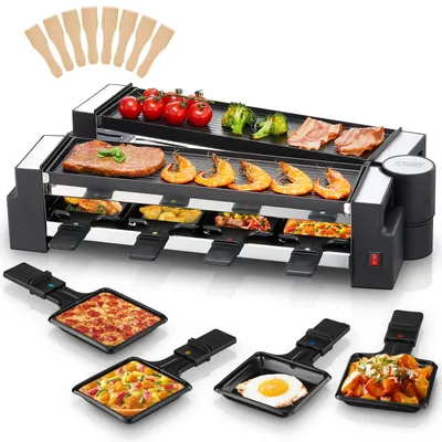 Raclette-Grill, drehbar, 8 Pers., 1400 W, Edelstahl
