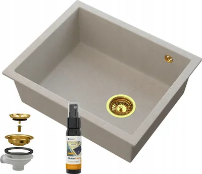 Obrázek produktu pro Granitan – žulový dřez – kuchyňský dřez – 2 komory – hnědý – vestavný – dřez – SALIX