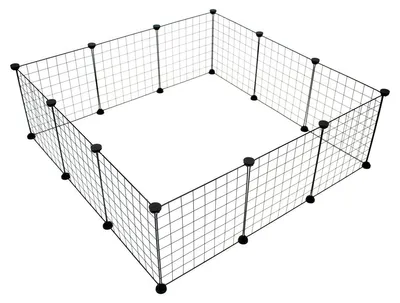 Produktbild von Duvo+ Modulares Kleintiergehege schwarz, Maße: 107 x 107 x 35 cm