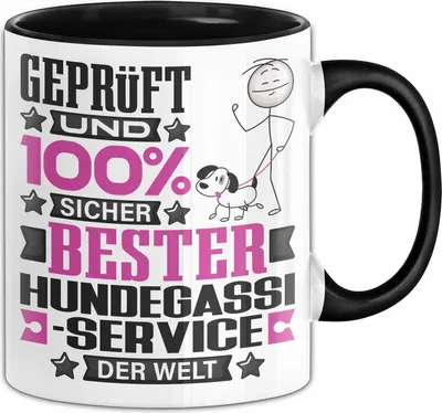 Produktbild von Hundegassi-Service Geschenk Lustiger Spruch für Hundegassi-Service Geschenkidee Bester Hundegassi-Service Der Welt (Schwarz)