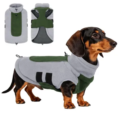 Image de Pull pour chien en polaire, couleur verte, taille XS. Manteau d'hiver chaud pour petits chiens