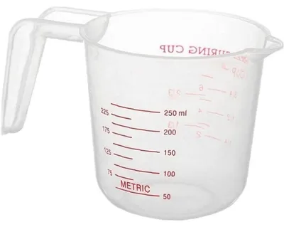 Produktbild von Messbecher 250 ml Kunststoff transparent stapelbar mit Skalengriff
