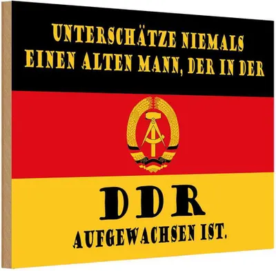 Produktbild von vianmo Holzschild 12x18 cm alter Mann DDR aufgewachsen Deutschland