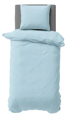Produktbild von 2 teilige Uni Bettwäsche 135x200 cm Hellblau Einfarbig Mikrofaser Bettbezug Garnitur Set