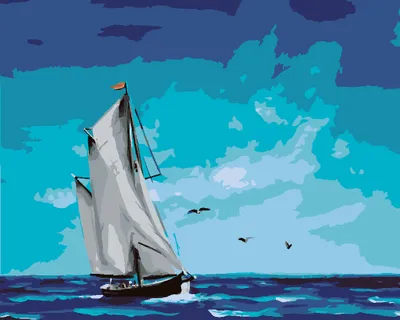 Produktbild von Zuty - Malen nach Zahlen - SEGELSCHIFF AUF SEE (D. RUSTY RUST), 40x50 cm, mit Keilrahmen (bereits gespannt)