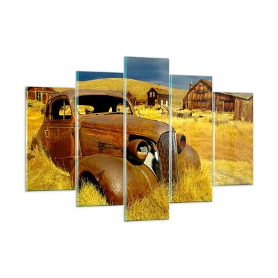 Produktbild von Bilder auf glas - Bauernhof altes Auto aufgegeben - 150x100cm - Glasbilder - Wandbilder - Kunstdruck - Wanddekoration aus Glas - Glas Bilder - Wandbild auf Glas - GEA150x100-1289