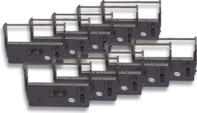 Produktbild von vhbw 10x Farbband Schriftband Ersatz für Sanyo ERC425, ERC445 für Nadeldrucker, Bondrucker - Schwarz