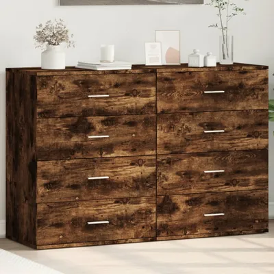 Zdjęcie produktu dla vidaXL Kredensy 2 szt. Dąb wędzony 60x39x80 cm Materiał drewnopochodny