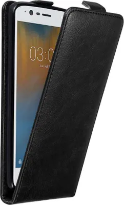 Produktbild von Cadorabo Hülle für Nokia 3 2017 Schutz Hülle in Schwarz Flip Etui Handyhülle Case Cover