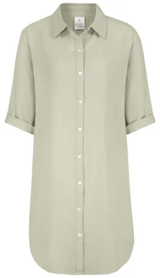 Produktbild von EIGHT 2 NINE Kurzarmkleid Krempelärmel Einfarbig Knopfleiste Modern Größe: S