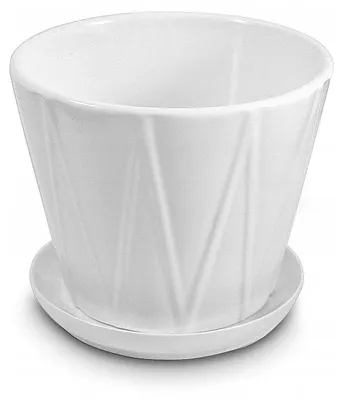 Produktbild von Polnix Keramiktopf 14.5cm weiß rund mit Untersetzer