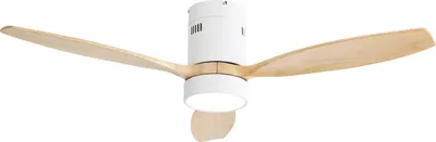 Immagine prodotto di Ventilatore da soffitto AIORBER, da soffitto, con luce e telecomando, sei velocità regolabili, timer, silenzioso, 132x132x29,5 cm, per soggiorno, bianco