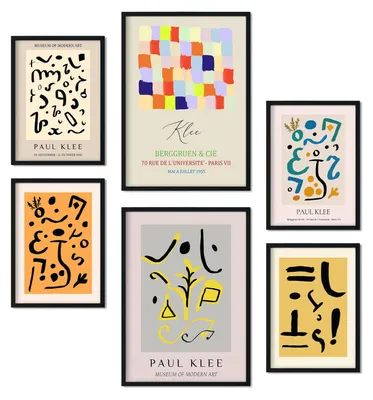 Immagine prodotto di Set di poster di Paul Klee, composto da 6 pezzi, formati A3 e A4, senza cornice, per la decorazione delle pareti