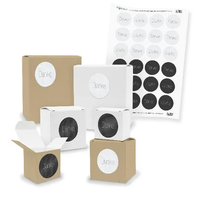 Produktbild von itenga SET Danke Schlicht Mix (Motiv 81 V03) 24x kleine Geschenkboxen mit Sticke