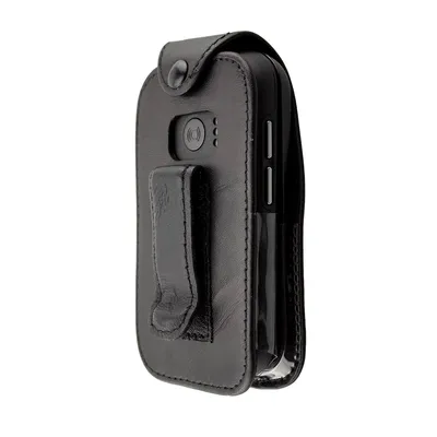 Produktbild von caseroxx Ledertasche mit Gürtelclip kompatibel mit Doro 6040 aus Echtleder, Tasche mit Gürtelclip und Sichtfenster