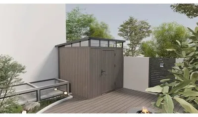 Produktbild von Gartenhaus Konsta 7x7 WPC 237 x 225,6 cm hellgrau