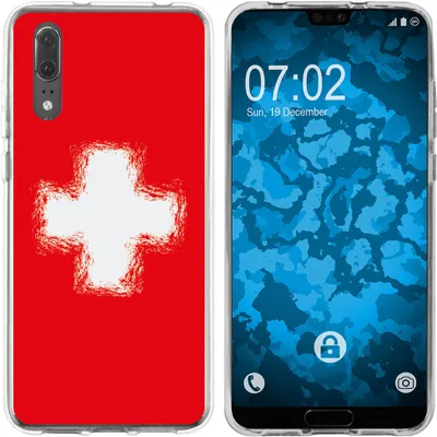 Produktbild von PhoneNatic Case kompatibel mit Huawei P20 Silikon-Hülle WM Schweiz M10