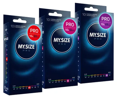 Immagine prodotto di MY.SIZE Preservativo PRO misura 5,6,7-60,64,69 mm, 3x10 Pezzi - Ottima vestibilità per una taglia adatta a tutti
