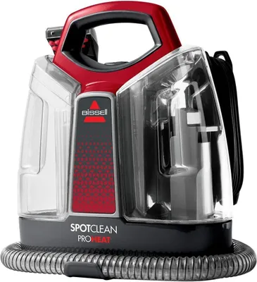 A close-up studio shot of a Bissell SpotClean ProHeat carpet cleaner.