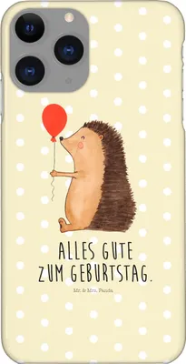 Produktbild von Mr. & Mrs. Panda Iphone 11 Pro Handyhülle Igel Luftballon - Gelb Pastell - Geschenk, Herzlichen Glückwunsch, Happy Birthday, Ballon, Lustige Sprüche, Geburtstag