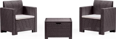 Produktbild von Lounge-Set für den Außenbereich Dkrajn, Gartenset mit Kissen, Lounge-Set für den Innenbereich in Rattan-Optik, 100 %  Italy, Braun