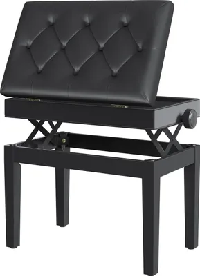Image de Banc de piano Fortuna Lai avec espace de rangement et réglage en hauteur 54,5 x 33 x 48-58 cm, idéal comme tabouret de maquillage pour les mélomanes