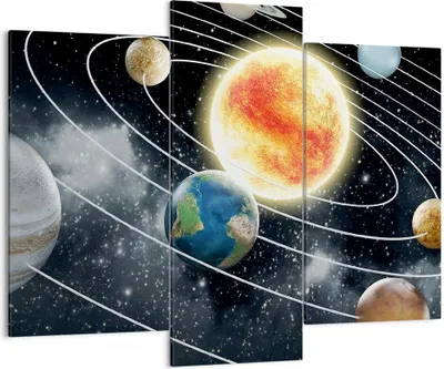 Produktbild von Bild auf Leinwand - Leinwandbild - Kosmos Planet - 130x100cm - Wand Bild - Wanddeko - Wandbilder - Leinwanddruck - Bilder - Kunstdruck - Wanddekoration - Leinwand bilder - Wandkunst - CB130x100-3646