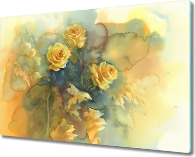Produktbild von Glas Schneidebrett Herdabdeckplatten Schneideplatten - 80x52 cm - Aquarell Himmel