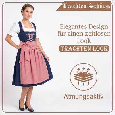 Produktbild von Dirndlschürze Trachtenschürze Mini Dirndl Dirndel Rot Kariert, Größe:38-40