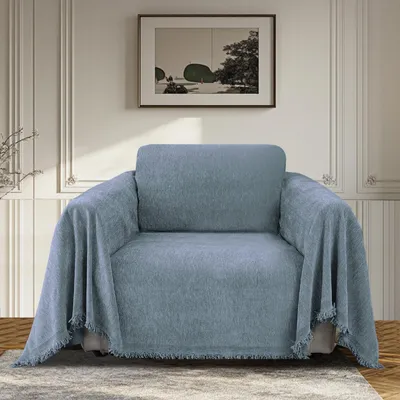 Obrázek produktu pro Omgoods – Ochranná podložka na pohovku z mikrovlákna, rozměry 180 x 230 cm, barva šedá, omyvatelná a protiskluzová