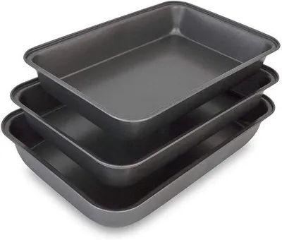 Immagine prodotto di Stampi da forno - Forno a girarrosto - Padella - Stampo da forno - Rivestimento antiaderente - Alluminio - Set da 3 pezzi