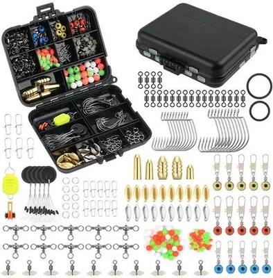 Produktbild von Aquarium Zubehör Set - 204 Teile Inklusive Haken und Gewichte - Ideal für Süß- und Salzwasser