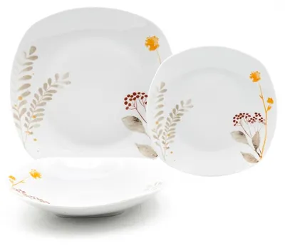 Immagine prodotto di HOME ELEMENTS Set da pranzo 6 pezzi piatto, 6 pezzi piatto fondo, 6 pezzi piatto da dessert, Cranberries