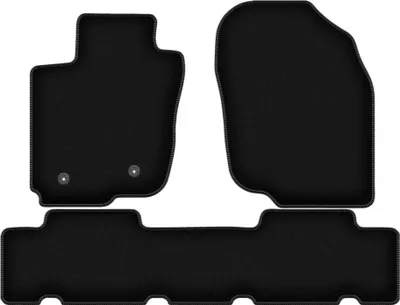 Image de Tapis de sol velours sur-mesure pour Toyota RAV4 III (2006-2013, SUV) noir, jeu 3 pièces, fixations